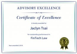 Certificate-of-Excellence–FinTech-Law–Jaclyn-Tsai-(Advisory-Excellenece)20190725